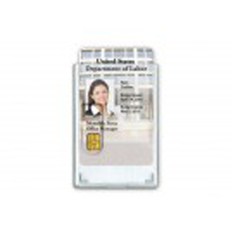 BRADY PEOPLE ID, RIGID SHIELDED  BADGE HOLDER, HOLDS 2 SMART CARDS, SHIELDS SENSITIVE ID DATA, VERTICAL SLOT, PACK OF 100